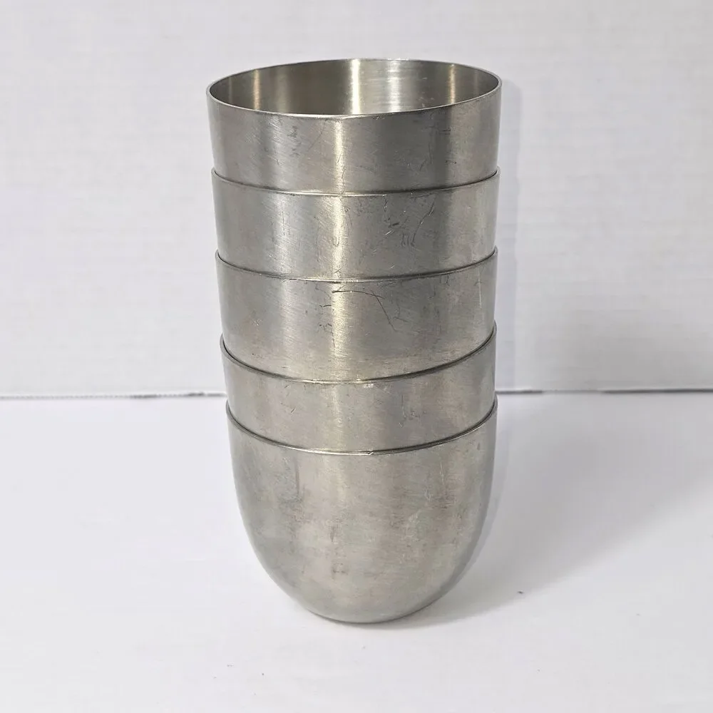 5 Vintage Stieff Pewter Jefferson Cups Authentic Reproduction P50